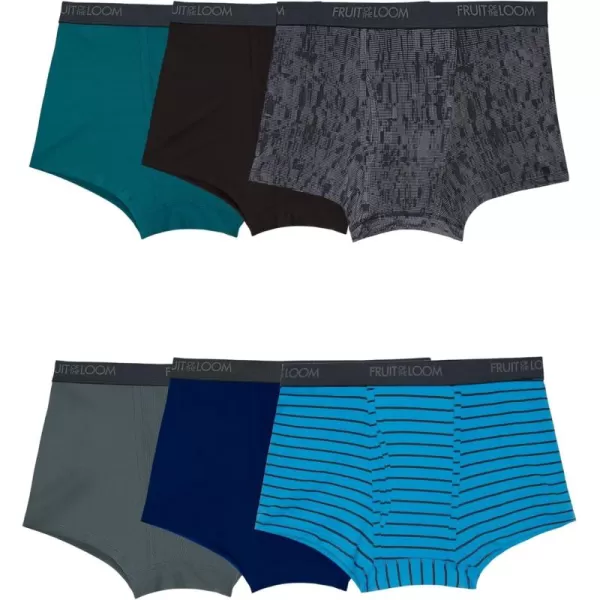 Fruit of the Loom Mens Micro Stretch Boxer Briefs Designed to Move with You Lightweight ampamp Moisture WickingTrunk  6 Pack  Assorted Colors