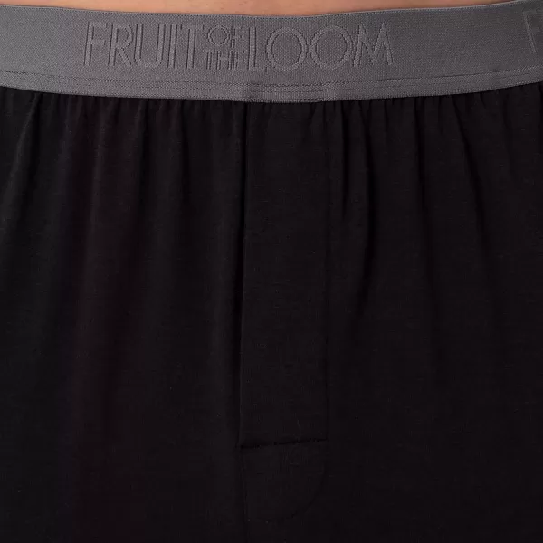 Fruit of the Loom Mens 360 Stretch 2Pack Jogger Pajama Sleep PantBlackGrey Heather