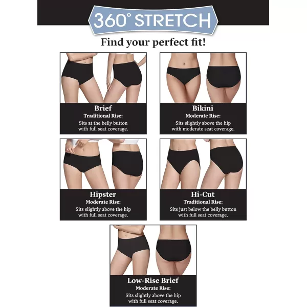 Fruit of the Loom Womens 360 Stretch Underwear High Performance Stretch for Effortless Comfort Available in Plus SizeCotton Blend  Plus Size Brief  10 Pack  PinkNudeBlueBlack