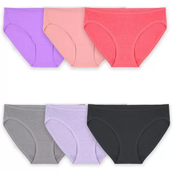 Fruit of the Loom Womens 360 Stretch Underwear High Performance Stretch for Effortless Comfort Available in Plus SizeCotton Blend  Bikini  6 Pack  Colors May Vary