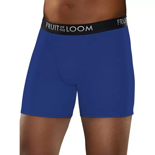 Fruit of the Loom Mens Breathable Boxer Briefs Moisture Wicking Underwear Assorted Color MultipacksCotton Mesh  BlueBlackGrey