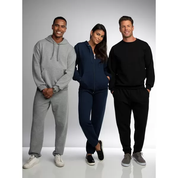 Fruit of the Loom Eversoft Fleece Joggers with Pockets Relaxed Fit Moisture Wicking Breathable Tapered SweatpantsBlack Heather