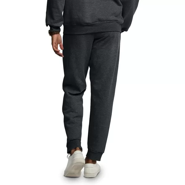 Fruit of the Loom Eversoft Fleece Joggers with Pockets Relaxed Fit Moisture Wicking Breathable Tapered SweatpantsBlack Heather