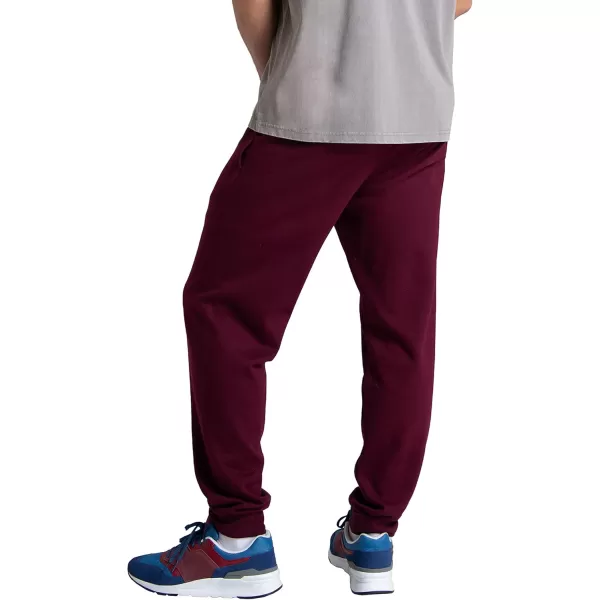 Fruit of the Loom Eversoft Fleece Joggers with Pockets Relaxed Fit Moisture Wicking Breathable Tapered SweatpantsMaroon