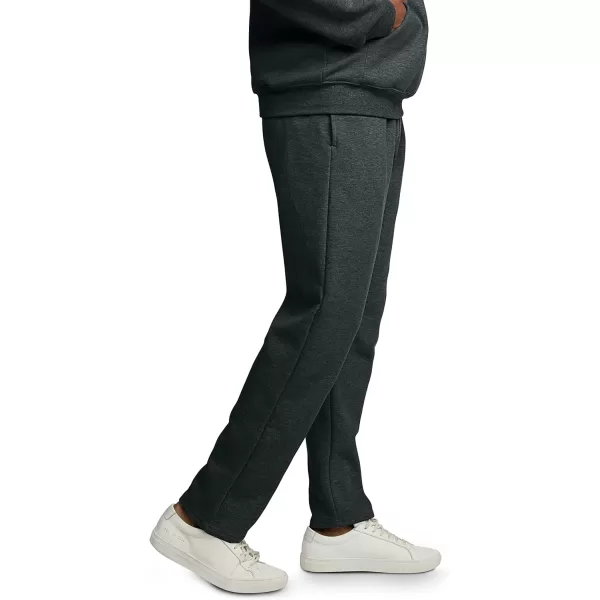 Fruit of the Loom Mens Eversoft Fleece Open Bottom Sweatpants with Pockets Relaxed Fit Moisture Wicking BreathableBlack Heather