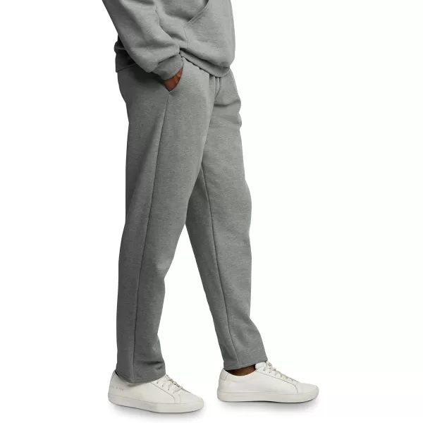 Fruit of the Loom Mens Eversoft Fleece Open Bottom Sweatpants with Pockets Relaxed Fit Moisture Wicking BreathableGrey Heather