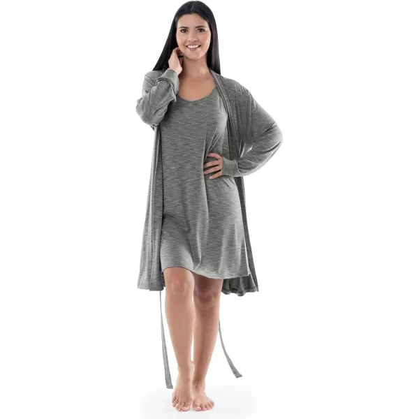 Fruit of the Loom Womens Breathable RobeHeather Grey