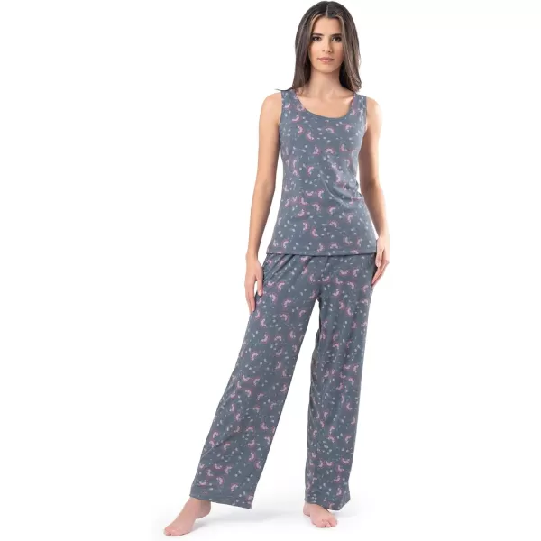 Fruit of the Loom Womens Breathable Tank Top Pant and Cardigan Sleep SetFloral Print