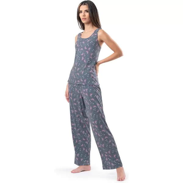 Fruit of the Loom Womens Breathable Tank Top Pant and Cardigan Sleep SetFloral Print