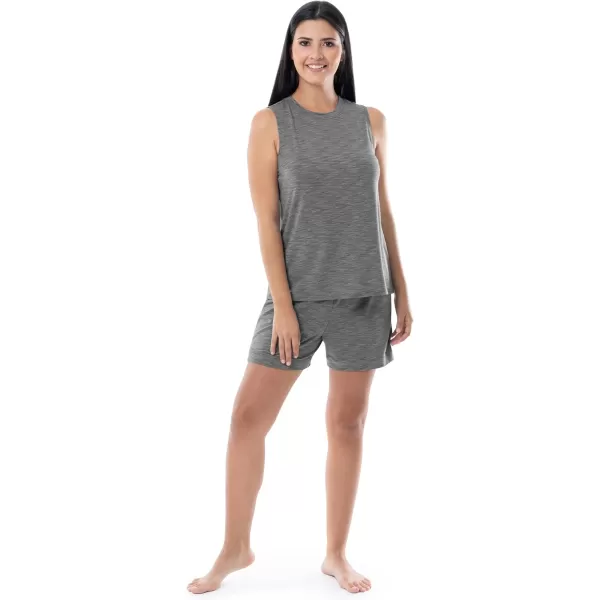 Fruit of the Loom Womens Breathable Tank Top and Short 2 Piece Sleep SetHeather Grey