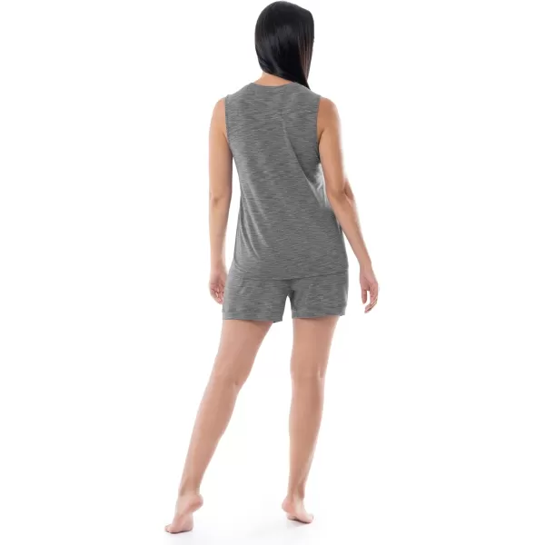 Fruit of the Loom Womens Breathable Tank Top and Short 2 Piece Sleep SetHeather Grey