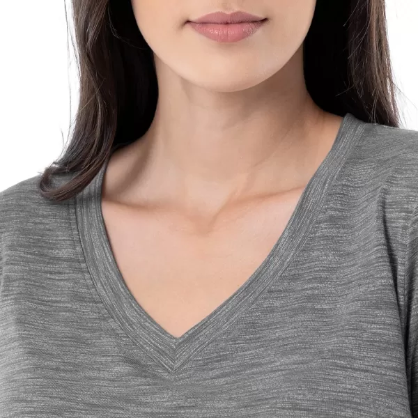 Fruit of the Loom Womens Short Sleeve Tee and Pant 2 Piece Sleep Pajama SetHeather Grey