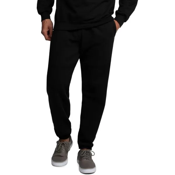 Fruit of the Loom Eversoft Fleece Joggers with Pockets Relaxed Fit Moisture Wicking Breathable Tapered SweatpantsBlack