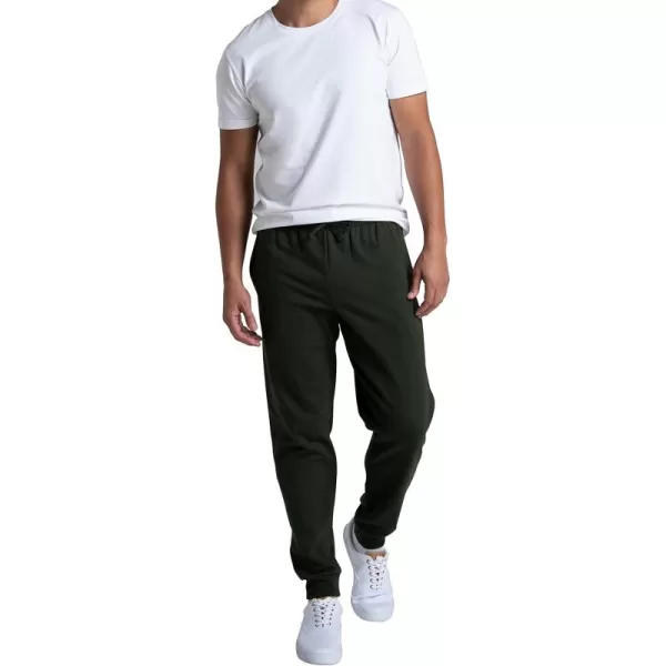 Fruit of the Loom Eversoft Fleece Joggers with Pockets Relaxed Fit Moisture Wicking Breathable Tapered SweatpantsDuffle Bag Green