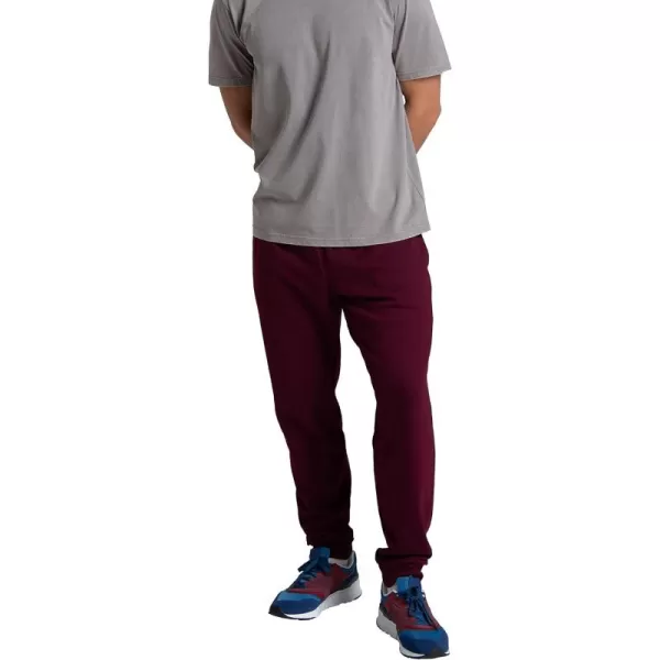 Fruit of the Loom Eversoft Fleece Joggers with Pockets Relaxed Fit Moisture Wicking Breathable Tapered SweatpantsMaroon