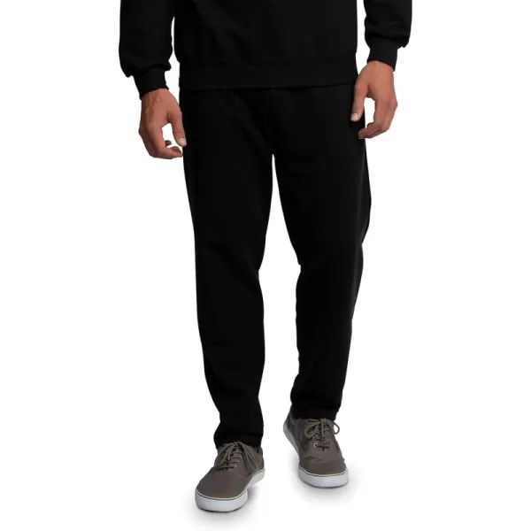 Fruit of the Loom Mens Eversoft Fleece Open Bottom Sweatpants with Pockets Relaxed Fit Moisture Wicking BreathableBlack