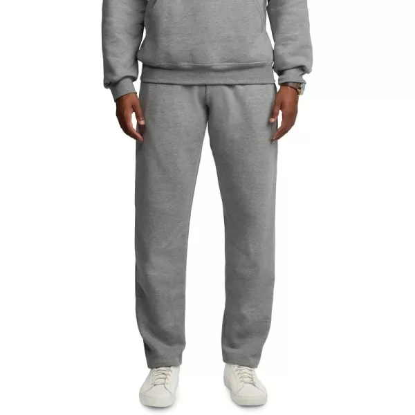 Fruit of the Loom Mens Eversoft Fleece Open Bottom Sweatpants with Pockets Relaxed Fit Moisture Wicking BreathableGrey Heather