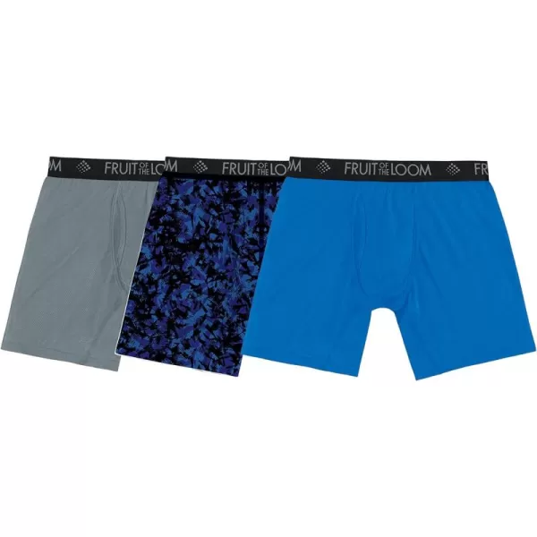 Fruit of the Loom Mens Micro Mesh Boxer BriefsAssorted Blues