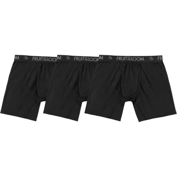 Fruit of the Loom Mens Micro Mesh Boxer BriefsBlack