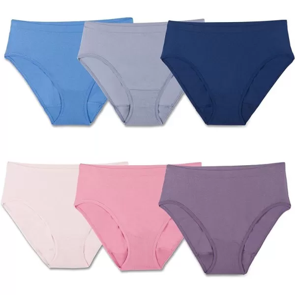 Fruit of the Loom Womens No Show Seamless Underwear Amazing Stretch ampamp No Panty Lines Available in Plus SizeHi Cut Brief  6 Pack  Colors May Vary