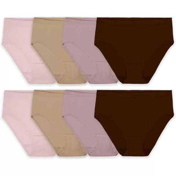 Fruit of the Loom Womens No Show Seamless Underwear Amazing Stretch ampamp No Panty Lines Available in Plus SizeHi Cut Brief  8 Pack  Assorted Neutrals