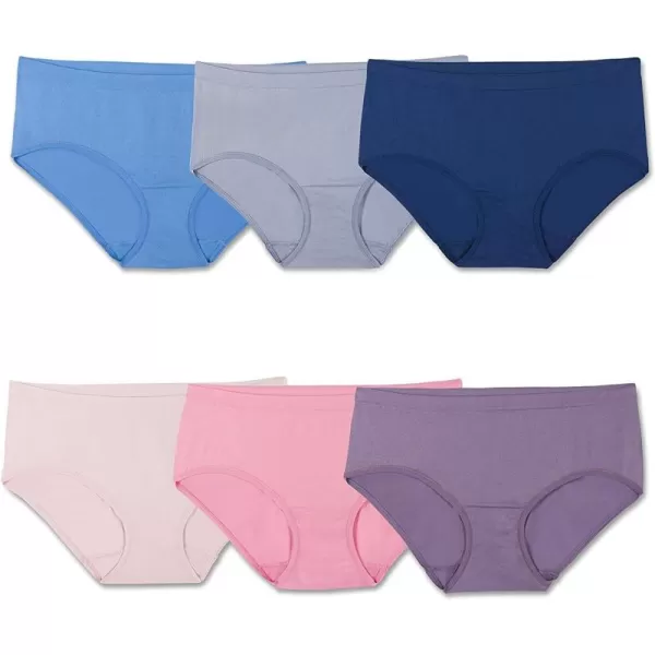 Fruit of the Loom Womens No Show Seamless Underwear Amazing Stretch ampamp No Panty Lines Available in Plus SizeLow Rise Brief  6 Pack  Colors May Vary