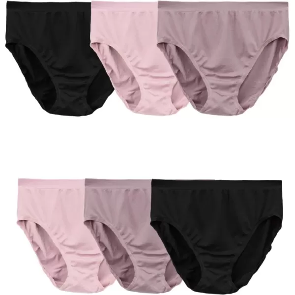 Fruit of the Loom Womens No Show Seamless Underwear Amazing Stretch ampamp No Panty Lines Available in Plus SizeSignature Hi Cut  6 Pack  Multicolor