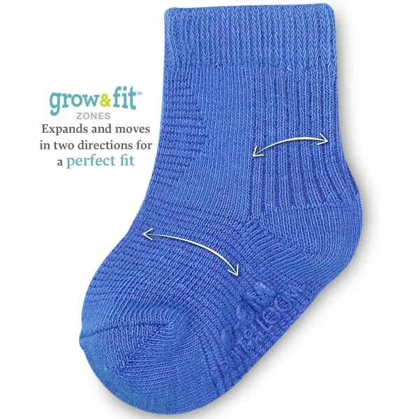 Fruit of the Loom Baby 14Pack Grow ampamp Fit Flex Zones Cotton Stretch Socks  Unisex Girls BoysBlue