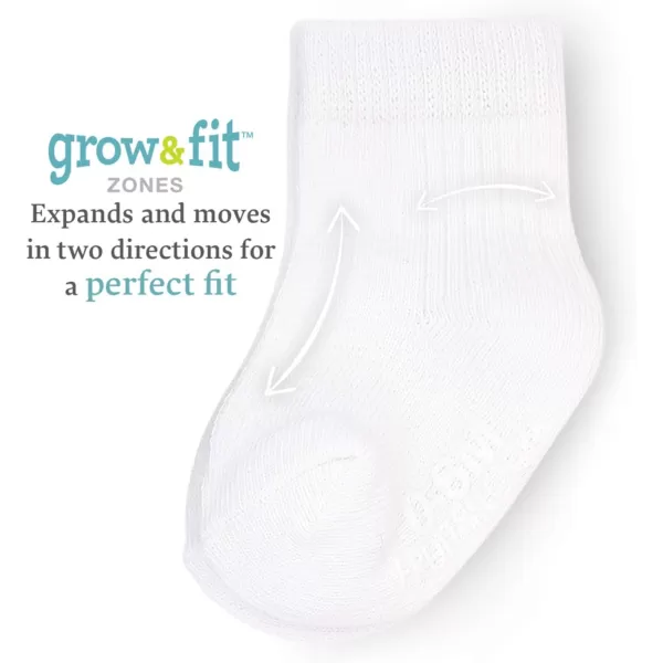 Fruit of the Loom Baby 14Pack Grow ampamp Fit Flex Zones Cotton Stretch Socks  Unisex Girls BoysGrey