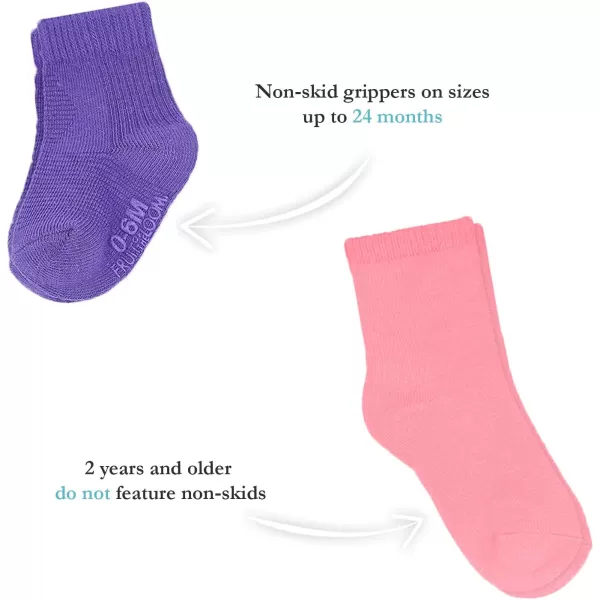 Fruit of the Loom Baby 14Pack Grow ampamp Fit Flex Zones Cotton Stretch Socks  Unisex Girls BoysPink