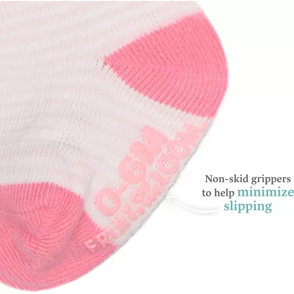 Fruit of the Loom Baby 14Pack Grow ampamp Fit Flex Zones Cotton Stretch Socks  Unisex Girls BoysPink Stripe