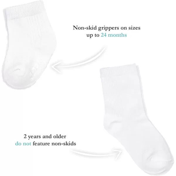 Fruit of the Loom Baby 14Pack Grow ampamp Fit Flex Zones Cotton Stretch Socks  Unisex Girls BoysWhite