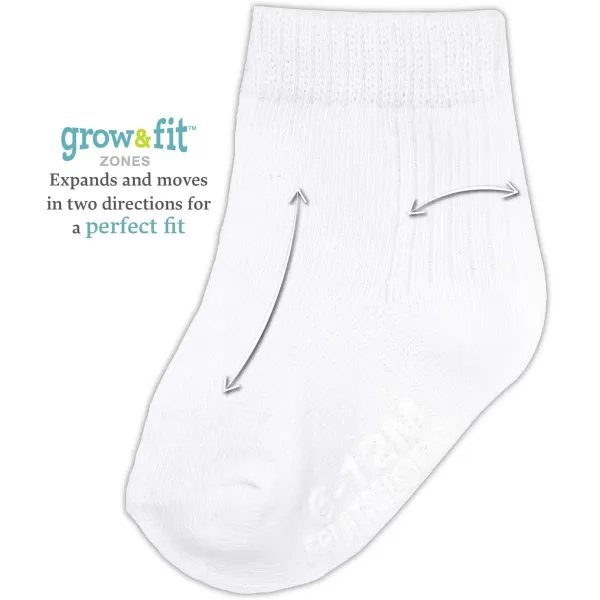 Fruit of the Loom Baby 14Pack Grow ampamp Fit Flex Zones Cotton Stretch Socks  Unisex Girls BoysWhite