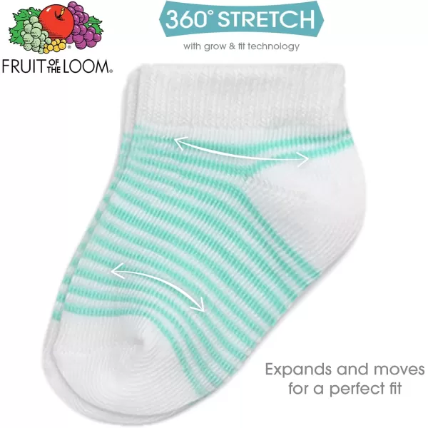 Fruit of the Loom Baby 22Pack Grow ampamp Fit Flex Zones Low Cut Stretch Socks  Unisex Girls BoysPink