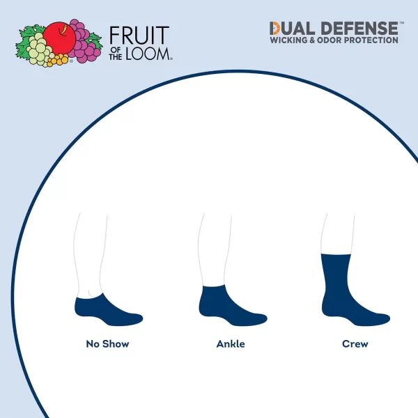 Fruit of the Loom Boys Dual Defense Ankle Socks 10 PackGreyGrey