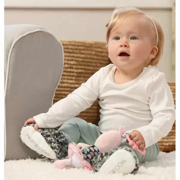 Fruit of the Loom Cozy Thermal Wrap Booties with NonSkids for Baby Girls Boys UnisexMidnight Sherpa