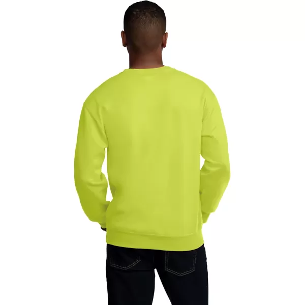 Fruit of the Loom Eversoft Fleece Crewneck Sweatshirts Moisture Wicking ampamp Breathable Sizes S4X2 Pack  Safety OrangeSafety Green