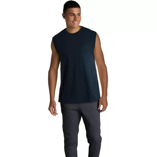 Fruit of the Loom Mens Eversoft Cotton Sleeveless T Shirts Breathable ampamp Moisture Wicking with Odor Control Sizes S4xMuscle  2 Pack  Black Heather