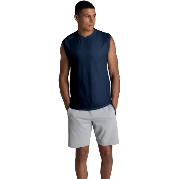 Fruit of the Loom Mens Eversoft Cotton Sleeveless T Shirts Breathable ampamp Moisture Wicking with Odor Control Sizes S4xMuscle  2 Pack  Navy