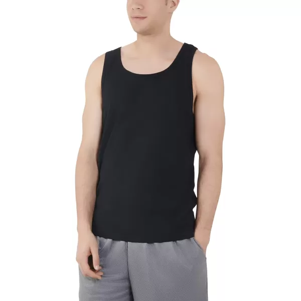 Fruit of the Loom Mens Eversoft Cotton Sleeveless T Shirts Breathable ampamp Moisture Wicking with Odor Control Sizes S4xTank  2 Pack  Black