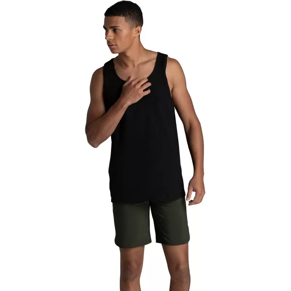 Fruit of the Loom Mens Eversoft Cotton Sleeveless T Shirts Breathable ampamp Moisture Wicking with Odor Control Sizes S4xTank  2 Pack  Black Ink