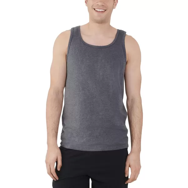 Fruit of the Loom Mens Eversoft Cotton Sleeveless T Shirts Breathable ampamp Moisture Wicking with Odor Control Sizes S4xTank  2 Pack  Charcoal Heather