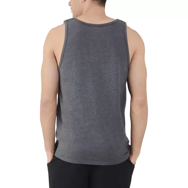 Fruit of the Loom Mens Eversoft Cotton Sleeveless T Shirts Breathable ampamp Moisture Wicking with Odor Control Sizes S4xTank  2 Pack  Charcoal Heather