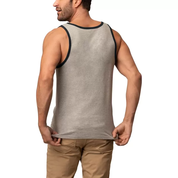 Fruit of the Loom Mens Eversoft Cotton Sleeveless T Shirts Breathable ampamp Moisture Wicking with Odor Control Sizes S4xTank  2 Pack  Grey Heather