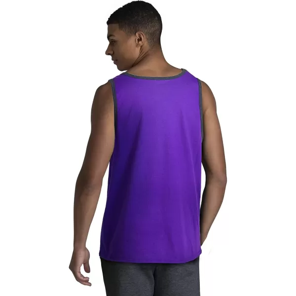 Fruit of the Loom Mens Eversoft Cotton Sleeveless T Shirts Breathable ampamp Moisture Wicking with Odor Control Sizes S4xTank  2 Pack  Purple