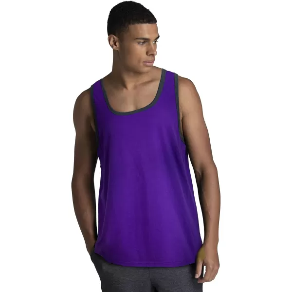 Fruit of the Loom Mens Eversoft Cotton Sleeveless T Shirts Breathable ampamp Moisture Wicking with Odor Control Sizes S4xTank  2 Pack  Purple