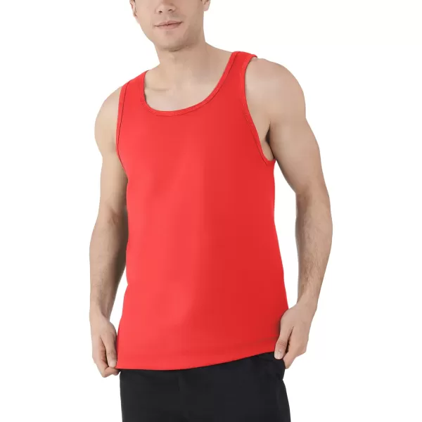 Fruit of the Loom Mens Eversoft Cotton Sleeveless T Shirts Breathable ampamp Moisture Wicking with Odor Control Sizes S4xTank  2 Pack  Red