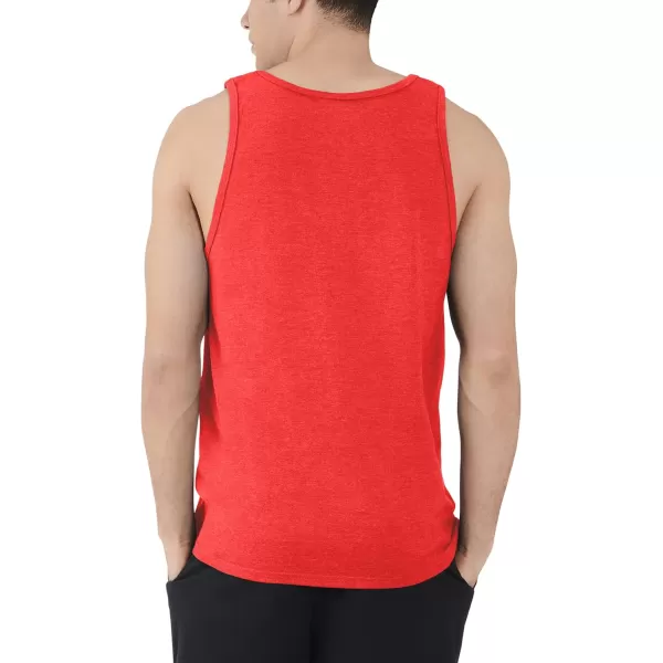 Fruit of the Loom Mens Eversoft Cotton Sleeveless T Shirts Breathable ampamp Moisture Wicking with Odor Control Sizes S4xTank  2 Pack  Red