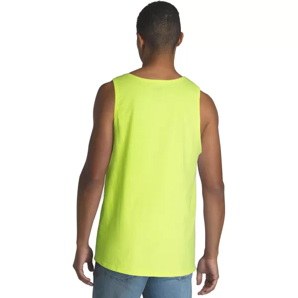 Fruit of the Loom Mens Eversoft Cotton Sleeveless T Shirts Breathable ampamp Moisture Wicking with Odor Control Sizes S4xTank  2 Pack  Safety Green