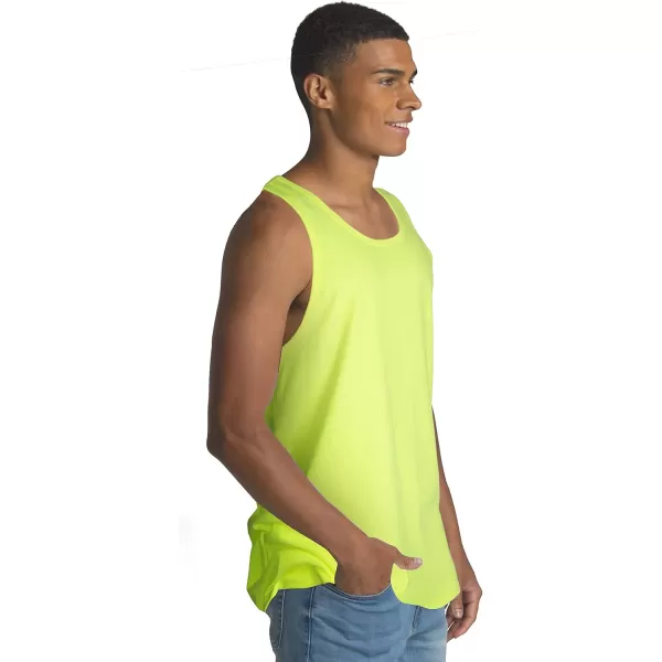 Fruit of the Loom Mens Eversoft Cotton Sleeveless T Shirts Breathable ampamp Moisture Wicking with Odor Control Sizes S4xTank  2 Pack  Safety Green